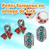 Perles European en alliage de zinc